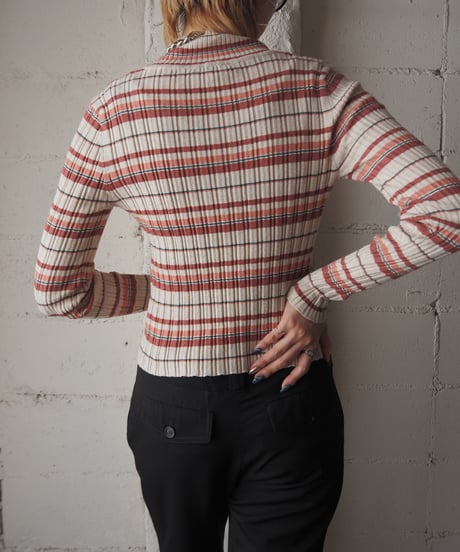 Border Mock Neck Rib Knit IV PI