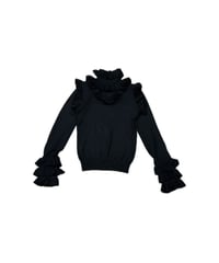 Frill Design High Neck Knit BK