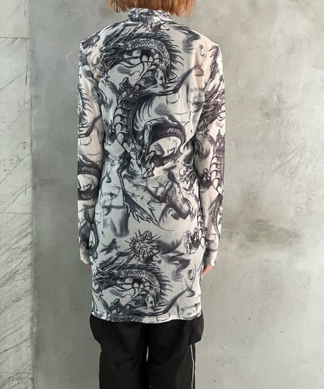 Dragon Pattern See Through Long Cut Sewn WHNV