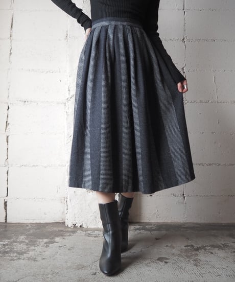 Stripe Flared Skirt BKGR