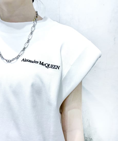 Alexander McQUEEN N/S Padded Logo Tee WH