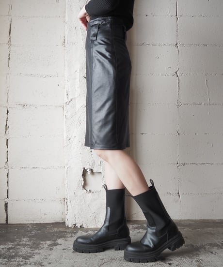 Satin Tight Skirt BK