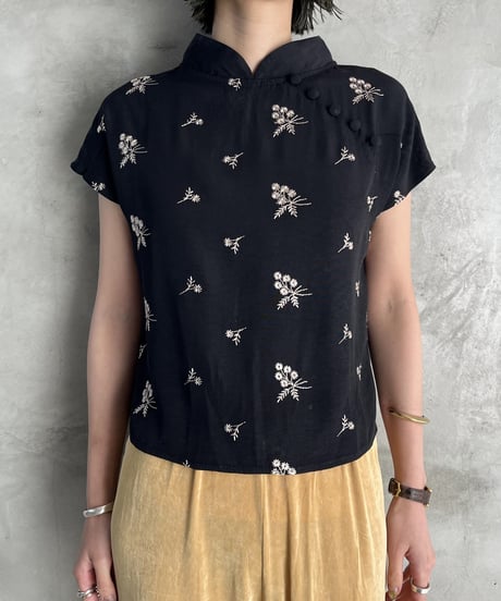 Flower Pattern China Blouse BKPI