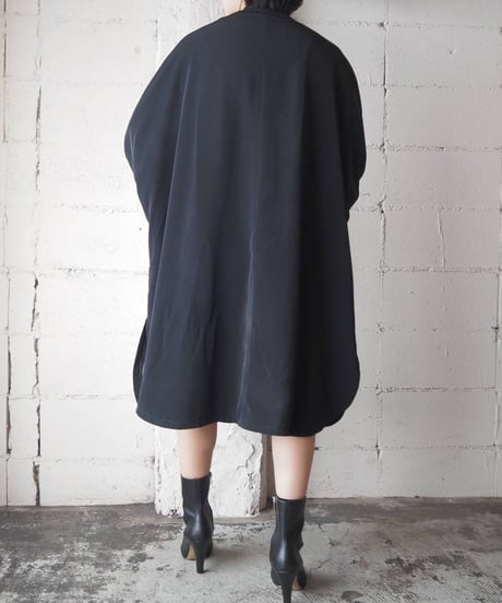 Stand Collar Dolman Sleeve Coat BK