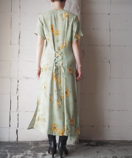 Floral Print Front Button S/S Dress YGN