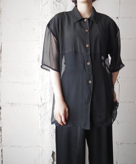 Rayon × Sheer S/S Shirt BK