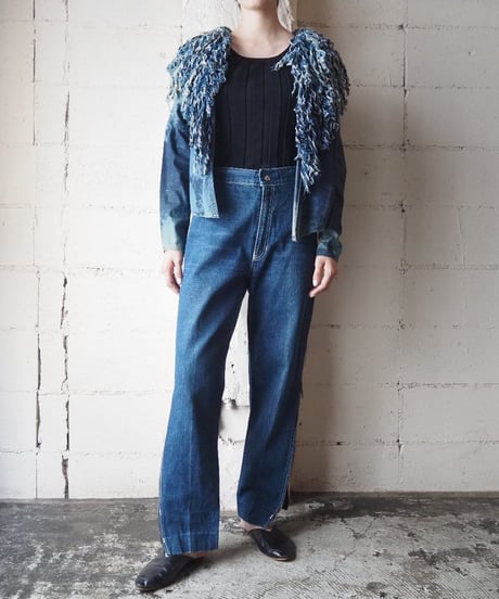 Denim Volume Fringe Jacket BL
