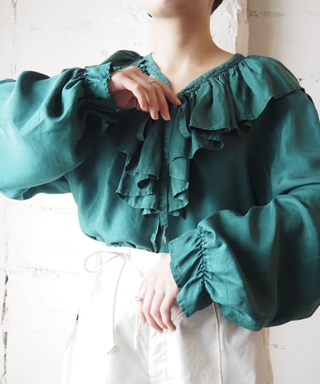 Frill Collar Silk Blouse GR