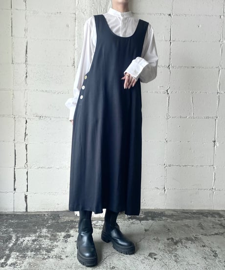 impressions Side Button Jumper Skirt BK