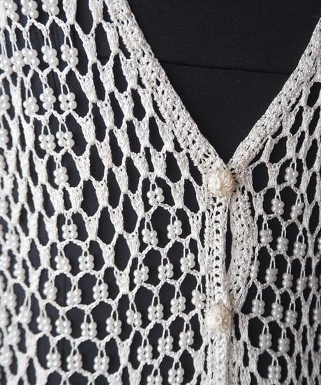 Beads Crochet Vest WH