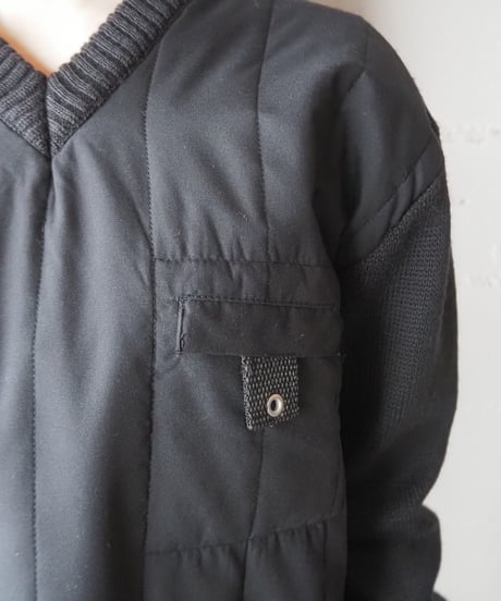 Quilted Docking Design Knit BK