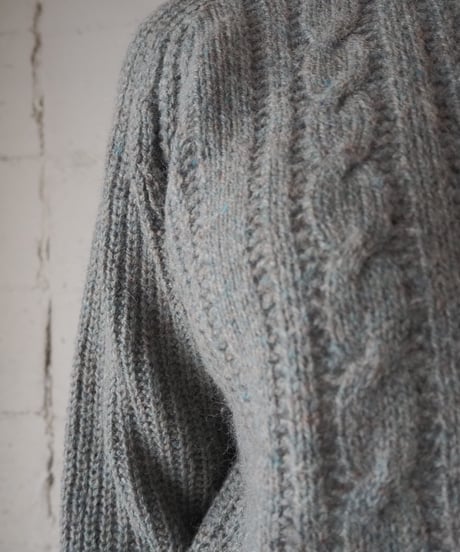 Hand Fraine Knit Wear Wool Cable Sweater GR
