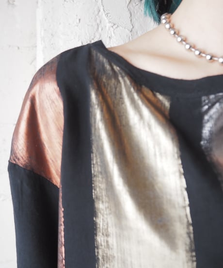 8PM Metalic Painted P/O Blouse BK