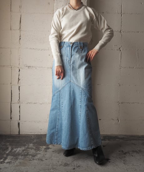 Denim Mermaid Long Skirt BL