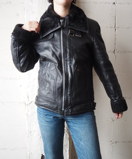 GOLDTOP  Boa Collar Leather Jacket BK