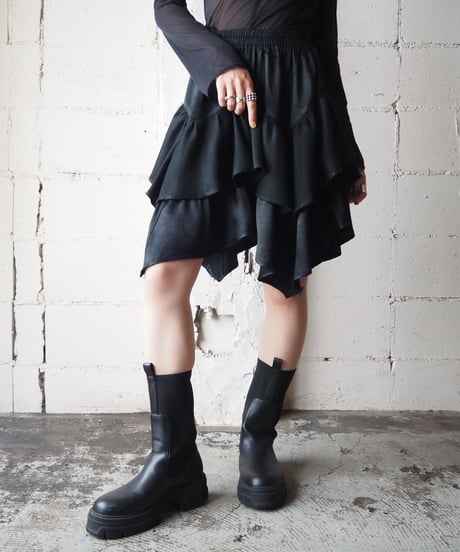 Hem Design Easy Mini Skirt BK