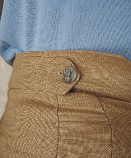 Linen Pencil Skirt with Front Slit BE