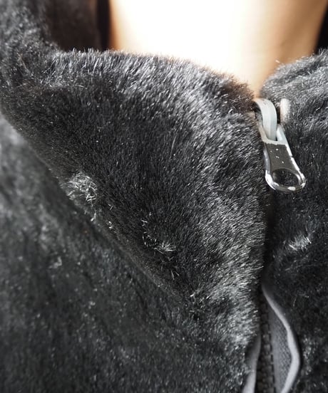 Reversible Stand Collar Fur Coat BK