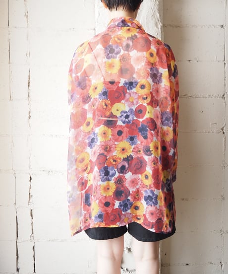 Flower Pattern Sheer Shirt REYE