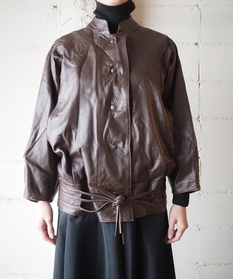 Belted Design Leather Jacket BR