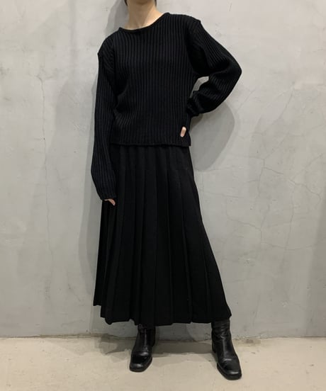 Crew Neck Rib Knit BK