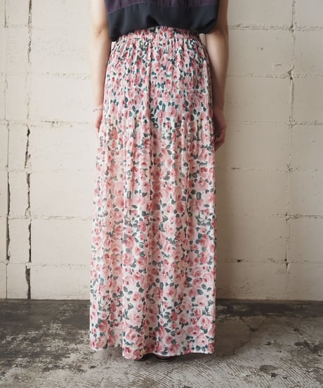 Flower Pattern Sheer Skirt PI
