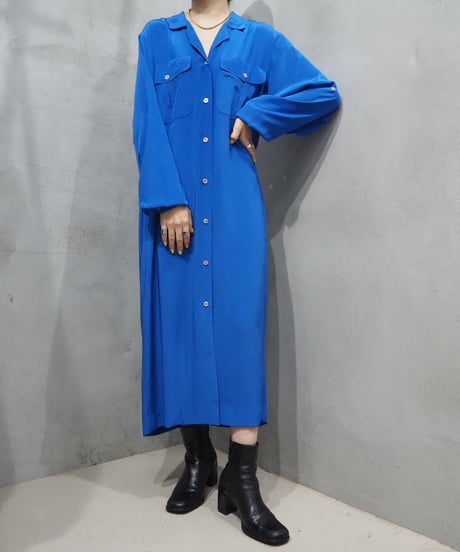 Open Collar Shirts Dress BL