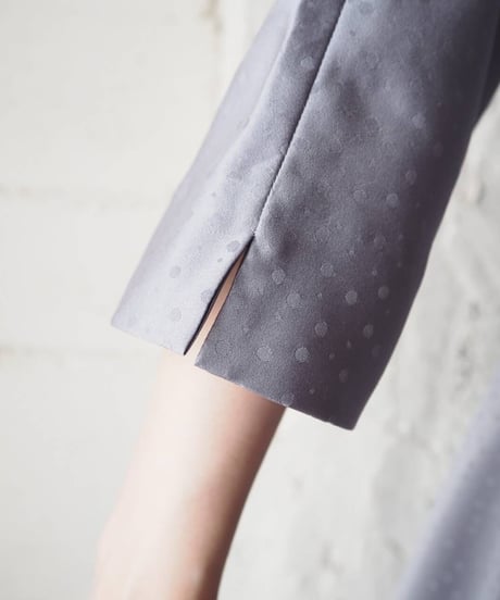 Shadow Dot Collarless Dress GR