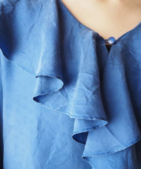 Frill Collar Silk Blouse BL