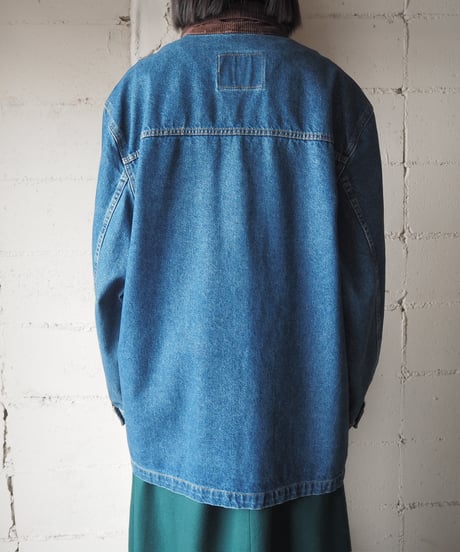 FADED GLORY Corduroy Collar Denim Coverall BLBR