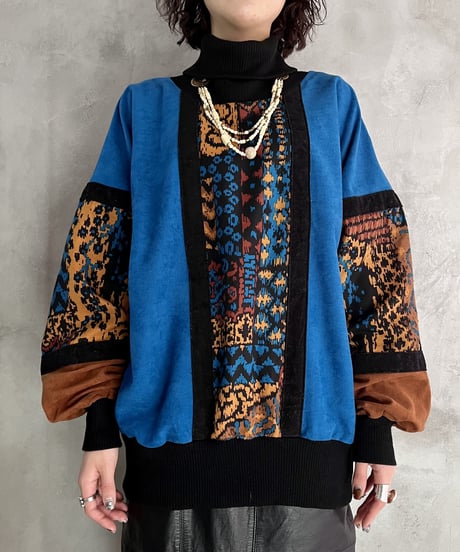 Fake Swede Pattern Design Turtle Neck Cut Sew BRBL