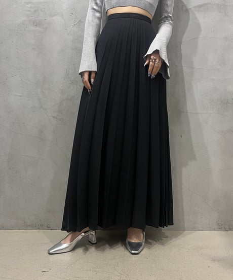 Pleated Long Skirt BK