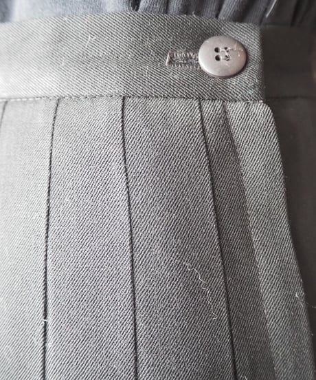 Pleats Wool Long Skirt BK