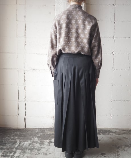 Wide Pleats Gaucho Pants BK