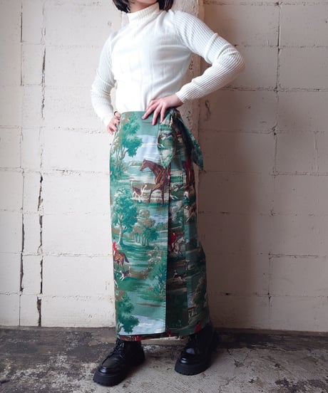 Horse Pattern Wrap Tight Skirt GN