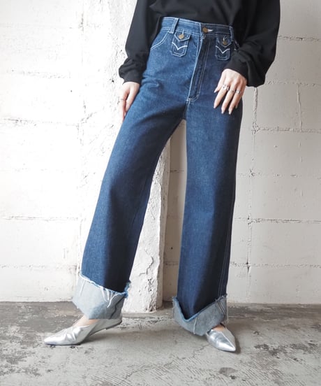 1970's Cut Off Flared Denim BL