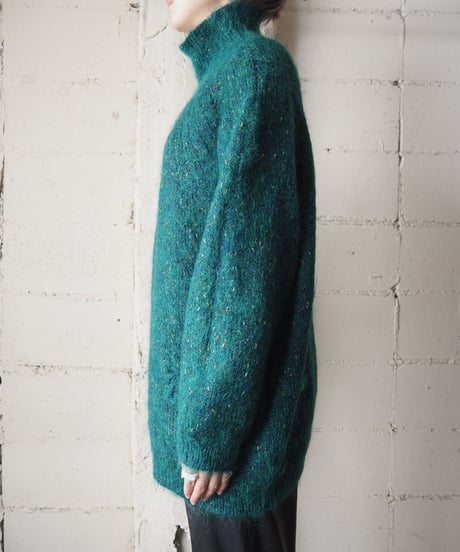 Drop Shoulder Glitter Mohair Knit GN