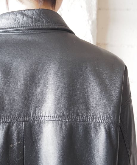 Leather Coverall Jacket BK