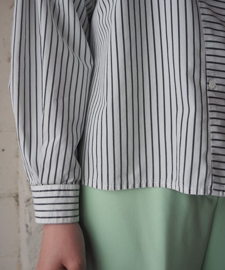 1970's France Double Breasted Stripe Shirt WHBK