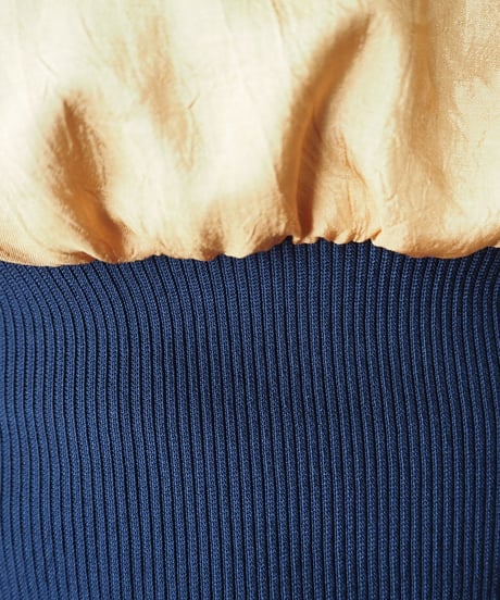 REMAKE Rib Waist Bicolor Blouse YEBK