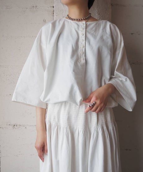 Collarless Waist Gather Dress WH