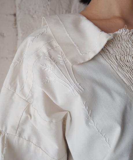 1940's Euro Gather Embroidery Shirt Dress IV
