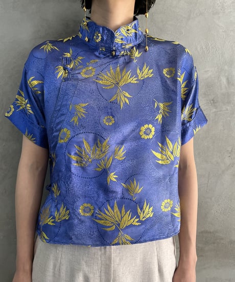 Botanic Pattern Short Length China Blouse BLGO