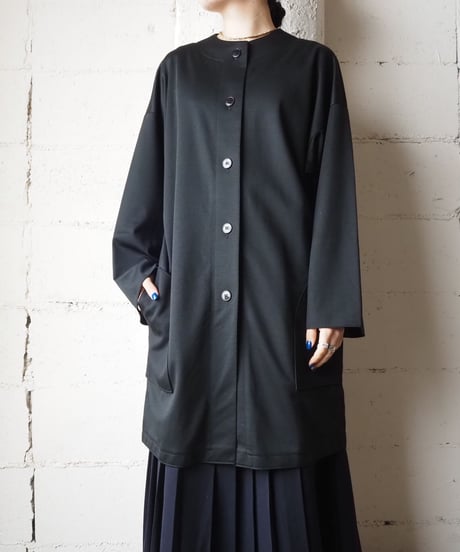 Collarless  Long  Jacket BK