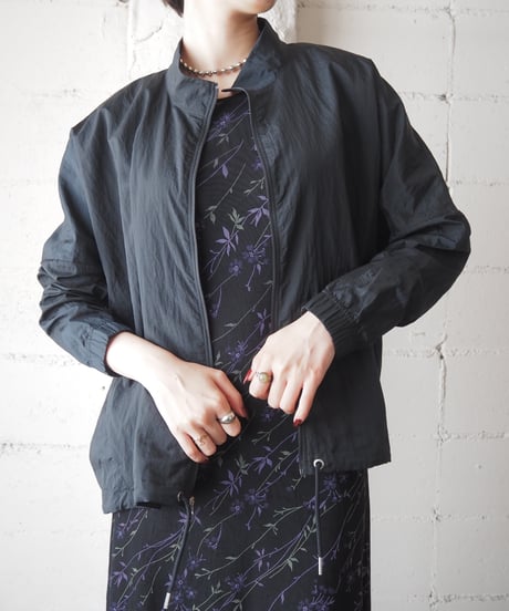 NIKE Stand Collar Nylon Jacket BK