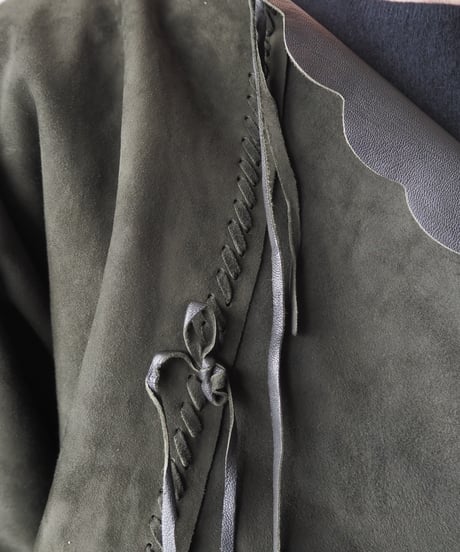 Scallop Cut Design Leather Jacket DGN
