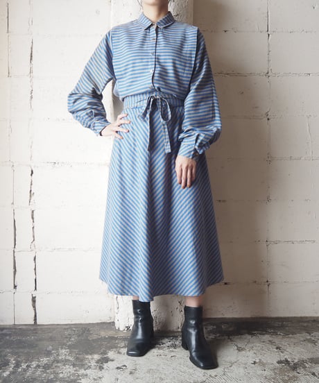 Stripe×Border Shirt Dress KABL