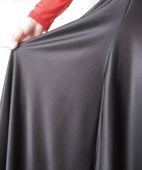 Satin Flared Easy Skirt BK