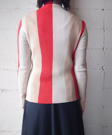 Tricolor Bottleneck Rib Knit ORBEIV