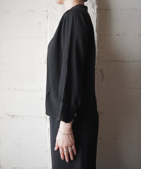 1960's Euro Front Lace Round Collar Blouse BK